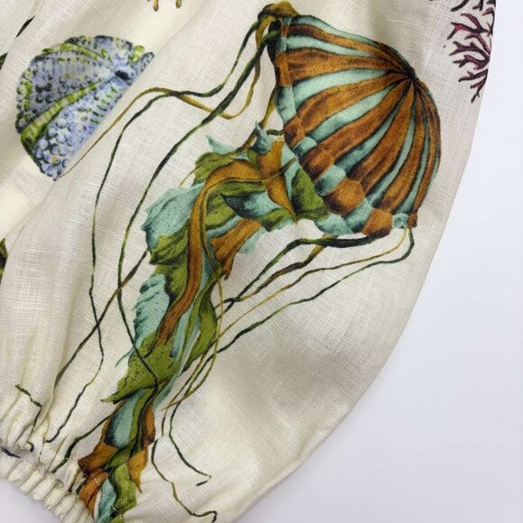 ALÉMAIS Sea Short-Sleeve Linen Midi Dress - Picture 5 of 16